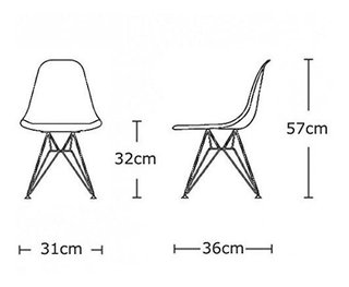 Silla Eames Kids Dsr Infantil Base Metalica - Alto Impacto-