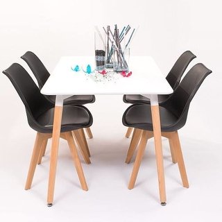 Combo Mesa Eames 160 + 4 Silla Tulip - Alto Impacto - ALTO IMPACTO Home + Office