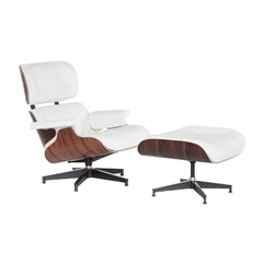Sillón Eames Lounge Ottoman Blanco
