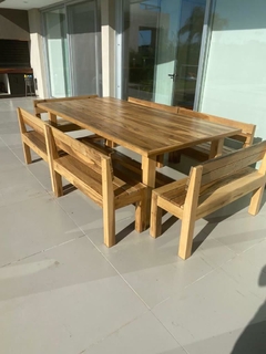 Bancos con y sin respaldo - Madera Maciza