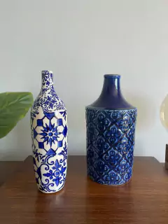 Jarrón Floral azul - comprar online