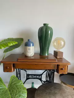 Jarrón verde - Madera Maciza