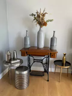 Jarrón Gris liso - Madera Maciza