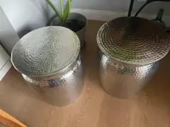 Taburete Metálico Hongo - Madera Maciza