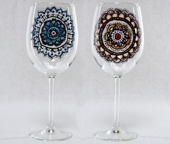 copas de vino pintadas a mano