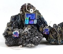 Juego de dije y aretes de plata