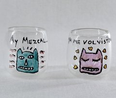 Mezcaleros de cristal pintados a mano