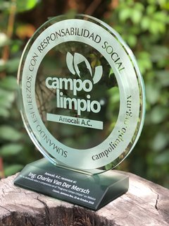 Trofeo de vidrio  grabado
