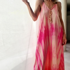 Vestido Batick con fucsia