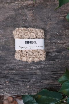 Esponja tejida de fibras naturales modelo bolsita