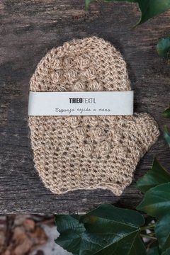 Esponja tejida de fibras naturales modelo guante