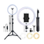 ARO DE LUZ LED 26 CM BLANCA TRIPODE 2,10MTS Y SOPORTE CELULAR