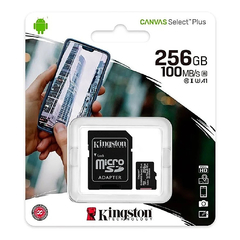 Memoria Micro Sd 256gb Kingston Clase 10 Canvas Select Plus 4k 80mb/s Original