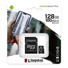 Memoria Micro Sd 128gb Kingston Clase 10 Canvas Select Plus 4k 80mb/s Original