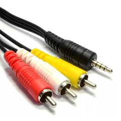 Cable Audio y Video Mini Plug 3,5 a 3 Rca de 1,5Mts