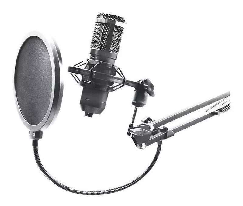Microfono Condensador Con Brazo Para Pc Streaming Cardioide Anti Pop Con  Tripode Noga Mic-St700