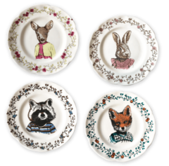 Plato de postre ilustrado OSO - Salmón Tienda