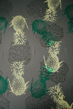 Mantel verde oscuro con ananás - comprar online