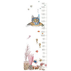 Medidor infantil tela ¨Gato en el mar Child Growth¨ - comprar online