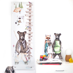 Medidor infantil tela ¨Oso Child Growth Chart¨ - Salmón Tienda