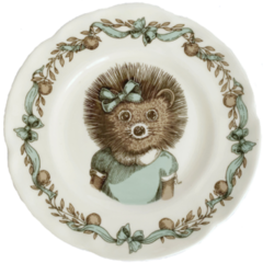 Plato de postre ilustrado ERIZA