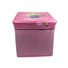 Caixa Organizadora Pufe Rosa Minions