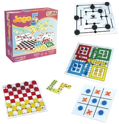 5 Clássicos Jogos para a família se divertir junta (feito em madeira) 97 peças - comprar online