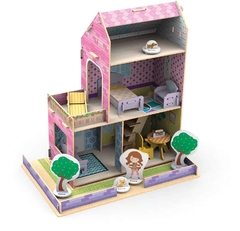 Brinquedo Educativo Quebra-cabeça 3D Casinha de Madeira Little House Verão - 50 PÇS