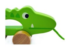 Jacaré de Puxar Brinquedo Educativo em Madeira - Tooky Toy na internet