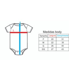 Tabela de Medidas Body Infantil