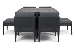 JUEGO COMEDOR COLUMBIA-7 piezas- Color grafito