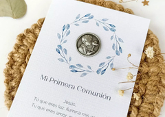 Estampita medalla Gerónimo - Nene comunión