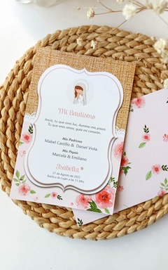Estampita shabby virgen niña - comprar online