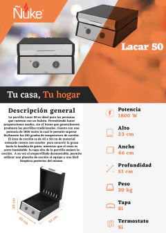Parrilla Eléctrica Ñuke Lacar 50