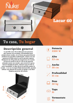 Parrilla Eléctrica Ñuke Lacar 60 en internet