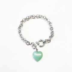 Pulsera cuarzo verde corazón marinero