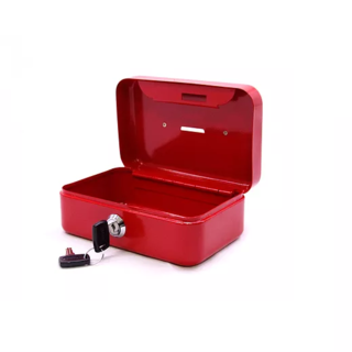 Cofre Porta valores con Bandeja 2 llaves Roja Global