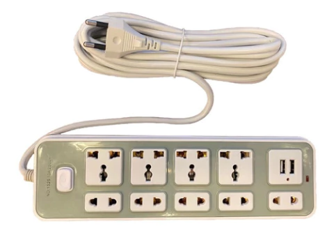 Prolongador 220v 7 Tomas + 2 USB (Zapatilla)FISHER