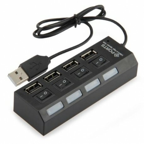 HUB USB 2.0 HI-SPEED 4 Puertos c/Interruptor