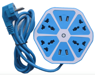 Prolongador 220V 4Tomas + 4USB (zapatilla) HEXAGON