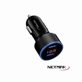 Cargador 12V Auto 2 Puertos USB 3.0 Netmak NM-UCC8