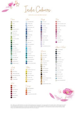 Aros Elise muestra carta de colores colores de cristal. Crystal IndieMarket® { handcrafted jewelry }