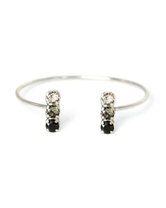 Brazalete Carlota Plata 925 y Black & White Mix. IndieMarket® { handcrafted jewelry } 2