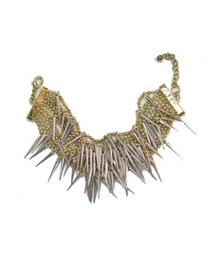 PULSERA MULTILINEAS CON CADENAS DE BOLITAS Y PUAS