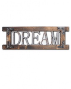 CARTEL DE MADERA CORPOREO DREAM