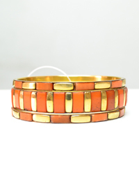 Imagen de SET DE 3 PULSERAS METALICAS CON RESINA