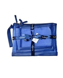 SET DE 3 PORTACOSMETICOS MESH CON MANIJA