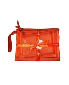 SET DE 3 PORTACOSMETICOS MESH CON MANIJA - ANTEPRIMA 