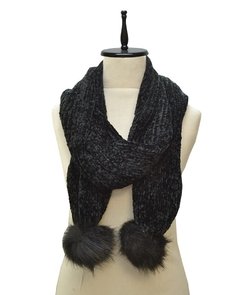 BUFANDA TEJIDA CON POMPONES - comprar online