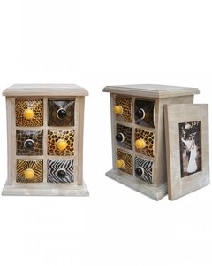 CAJONERITA DE MADERA Y CERAMICA